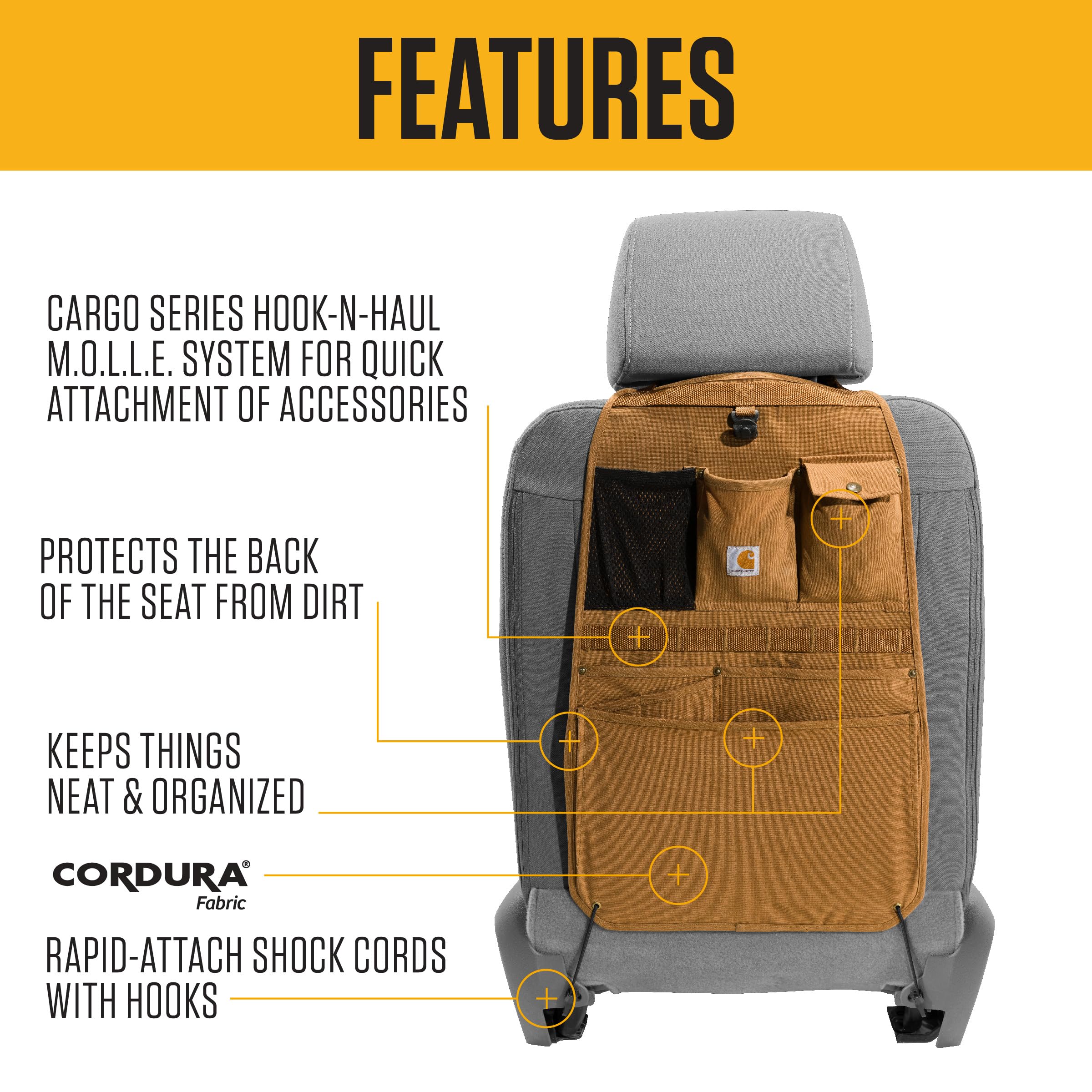 Foto 3 pulgar | Organizador De Respaldo De Asiento Carhartt Universal De Nailon Para Patos - Venta Internacional.