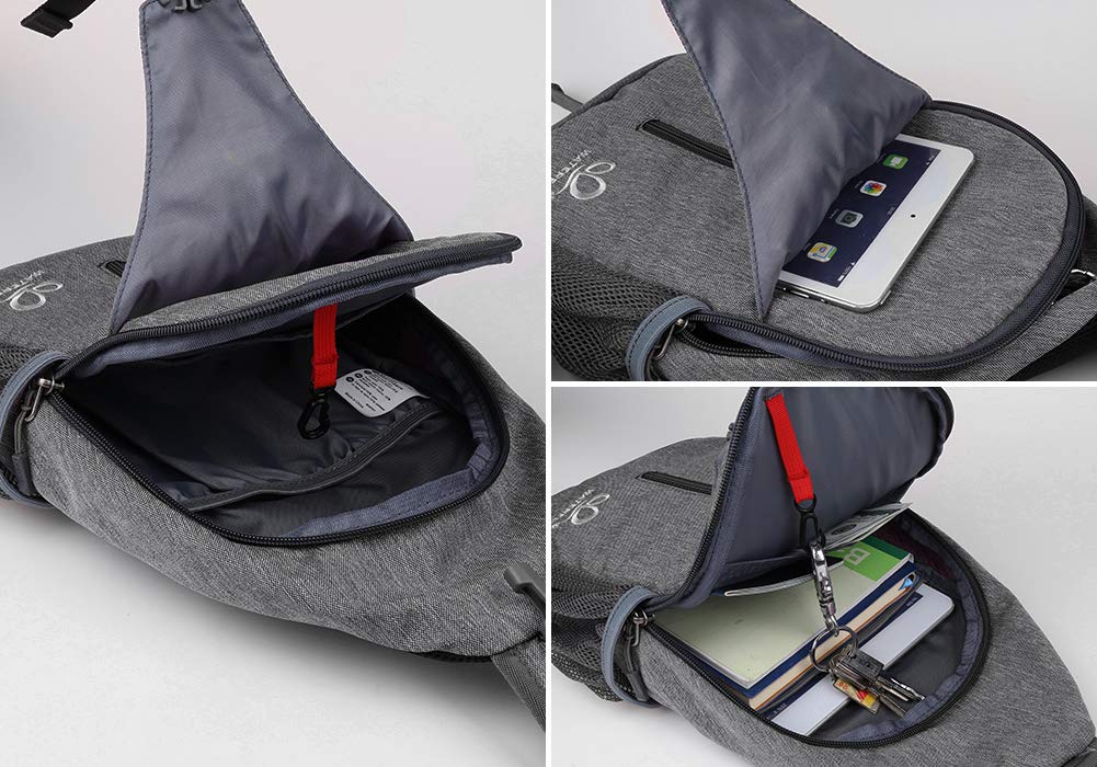 Foto 4 pulgar | Mochila Bandolera Waterfly, Bandolera, De Viaje, Senderismo, Gris - Venta Internacional.