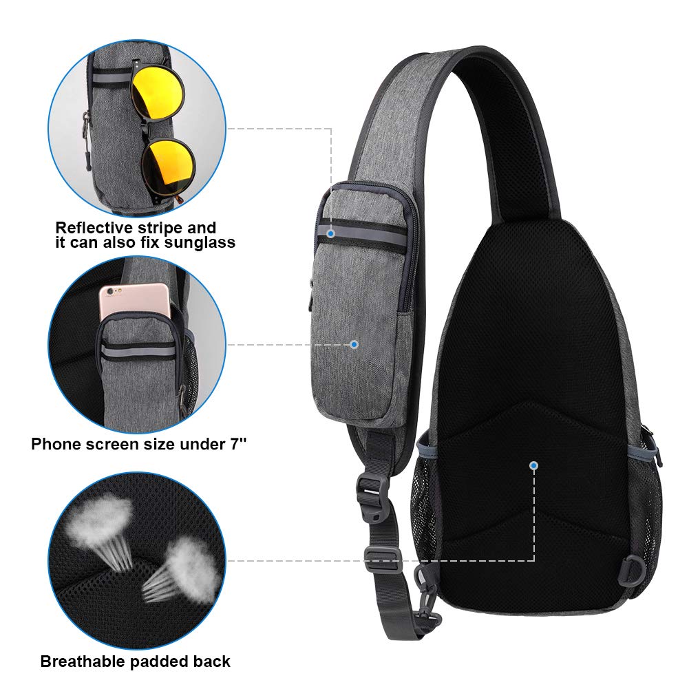 Foto 5 | Mochila Bandolera Waterfly, Bandolera, De Viaje, Senderismo, Gris - Venta Internacional.