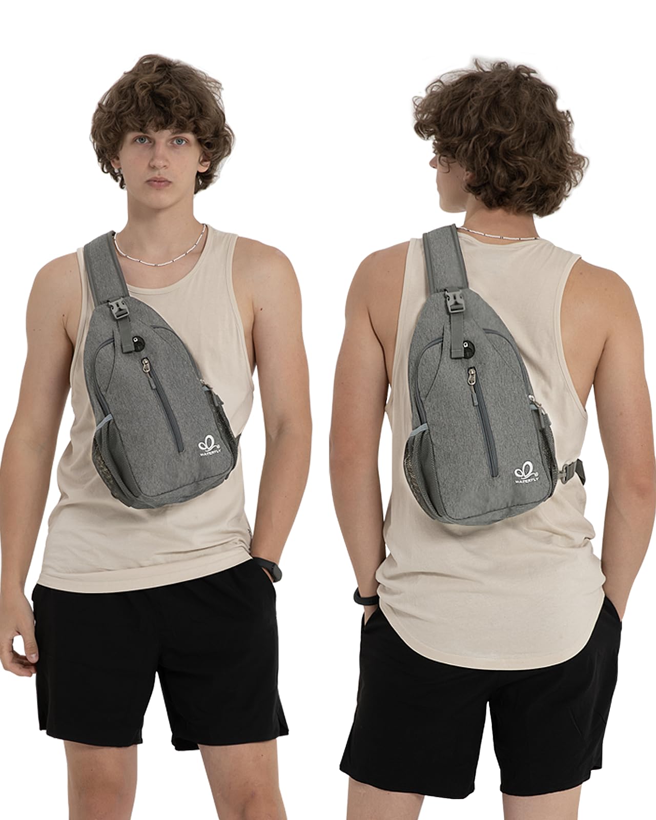 Foto 6 | Mochila Bandolera Waterfly, Bandolera, De Viaje, Senderismo, Gris - Venta Internacional.
