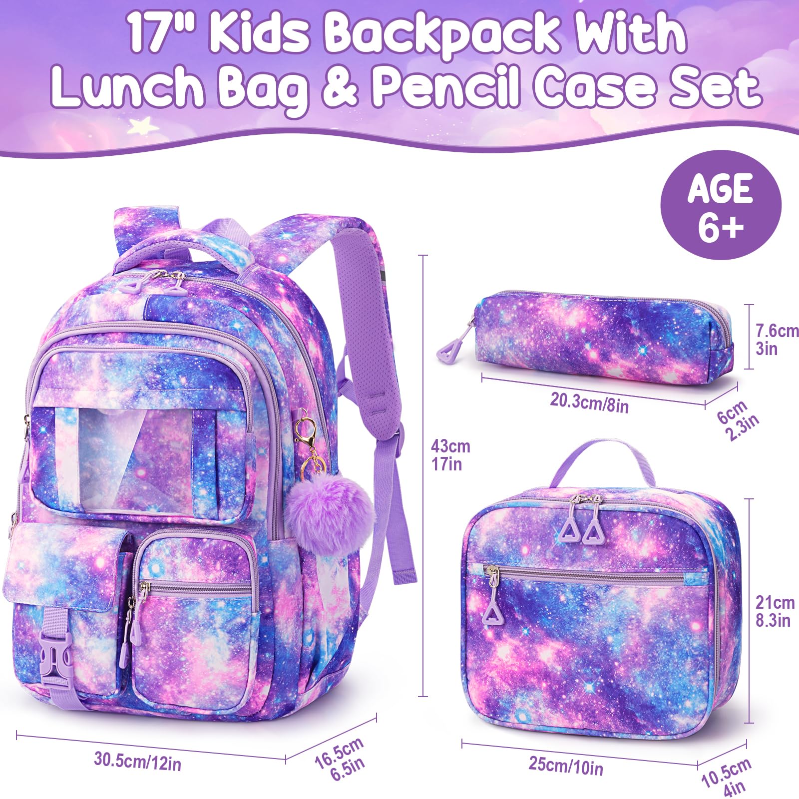 Foto 3 pulgar | Mochila Impermeable Fimibuke Para Niñas Con Lonchera Y Bolsa Para Lápices - Venta Internacional.