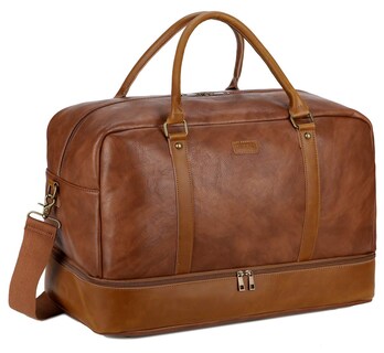 Foto 1 | Bolsa De Viaje Baosha De Piel Vegana Hb-38 Marrón - Venta Internacional.