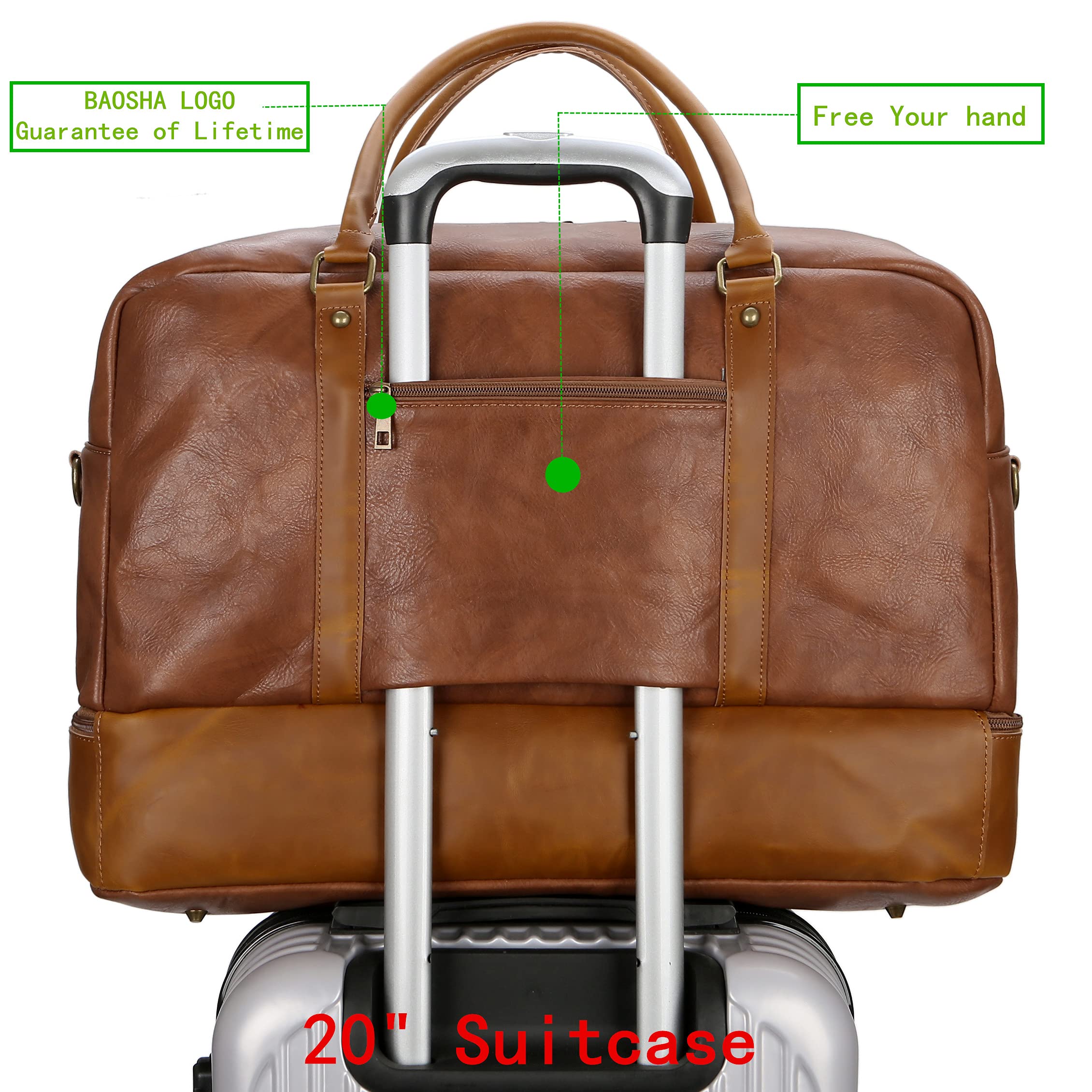 Foto 4 pulgar | Bolsa De Viaje Baosha De Piel Vegana Hb-38 Marrón - Venta Internacional.