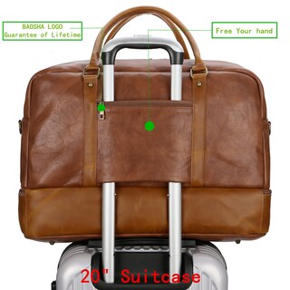 Foto 3 | Bolsa De Viaje Baosha De Piel Vegana Hb-38 Marrón - Venta Internacional.