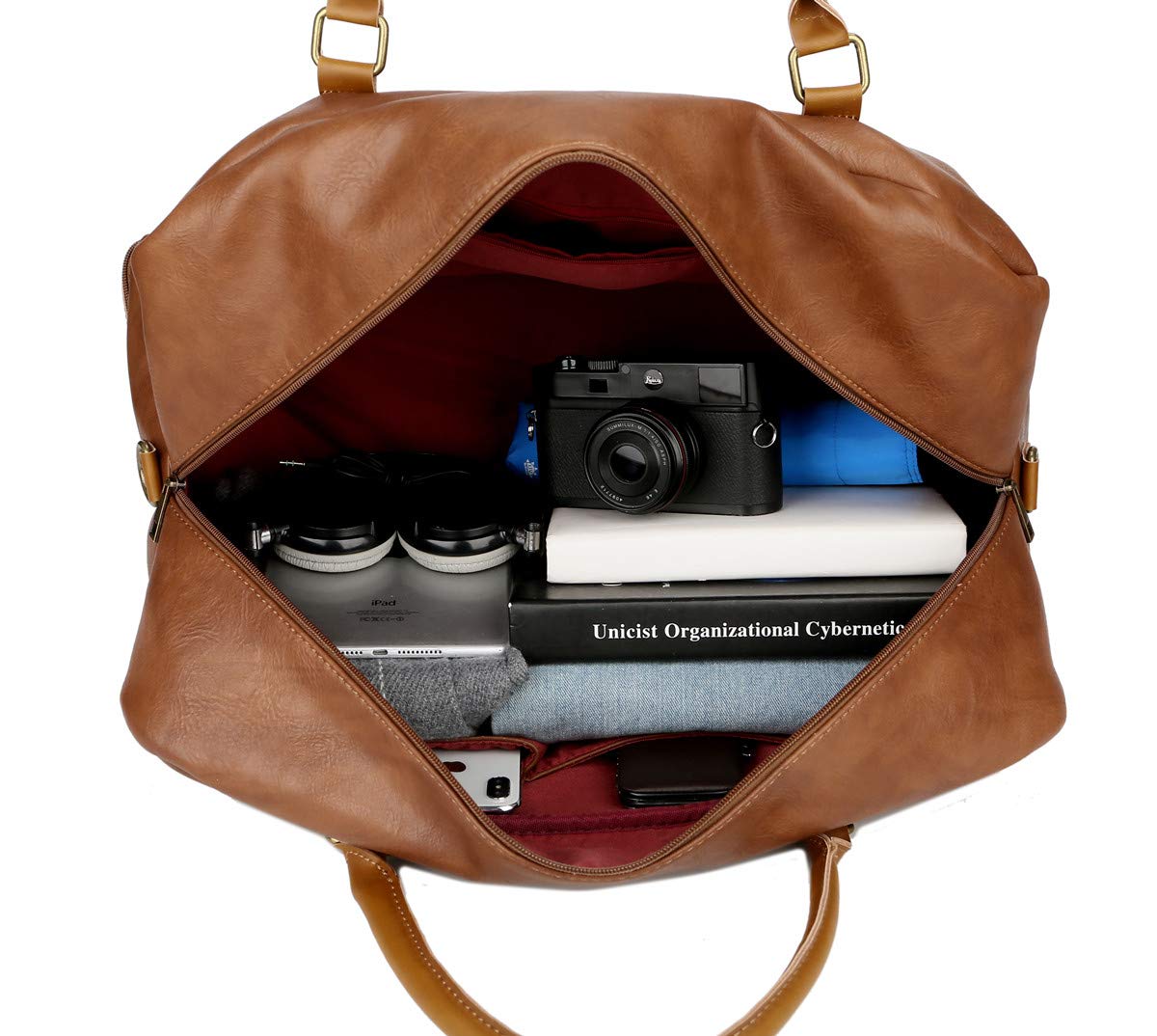Foto 7 pulgar | Bolsa De Viaje Baosha De Piel Vegana Hb-38 Marrón - Venta Internacional.