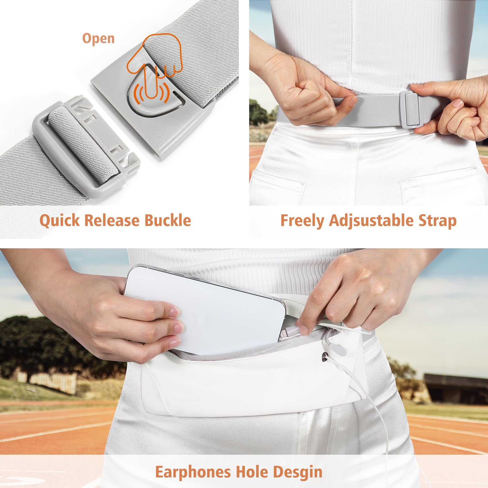 Foto 4 pulgar | Cinturón Para Correr Whippy, Riñonera Delgada, Bolsa De Pecho, Blanca - Venta Internacional.