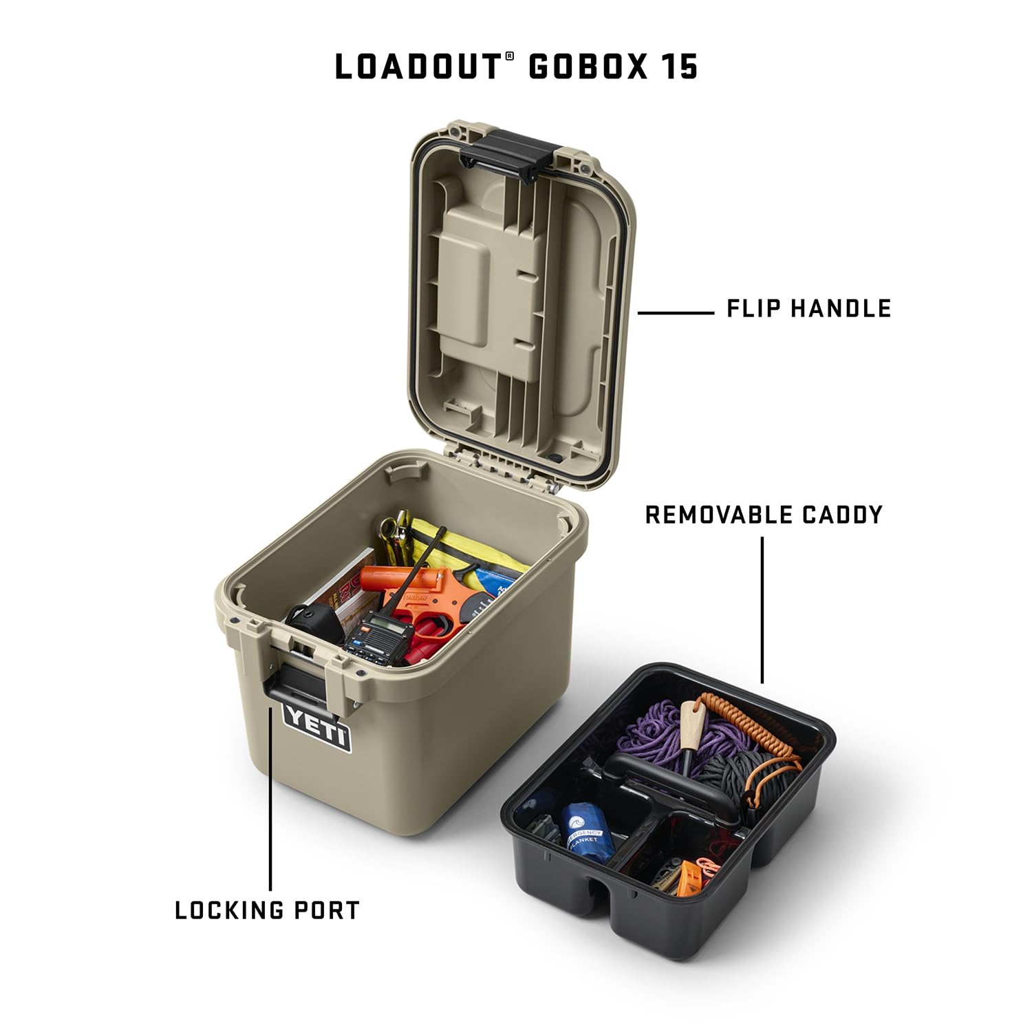 Foto 3 pulgar | Maleta De Carga Yeti Loadout 15 Gobox Divided Charcoal - Venta Internacional.
