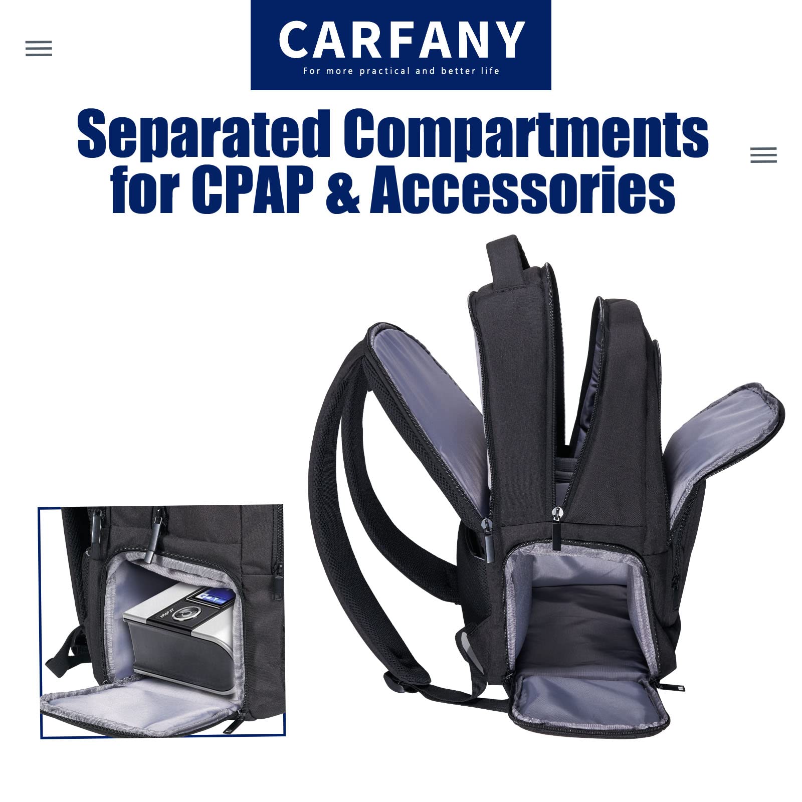 Foto 4 pulgar | Mochila Carfany Para Máquina Cpap Y Portátil - Venta Internacional.