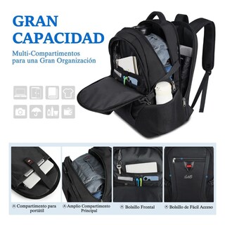 Foto 4 | Mochila Viaje Caballero, Unisex, Negro Total 45 L Lab.g Negro
