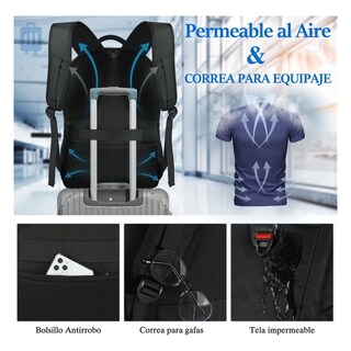 Foto 5 | Mochila Viaje Caballero, Unisex, Negro Total 45 L Lab.g Negro