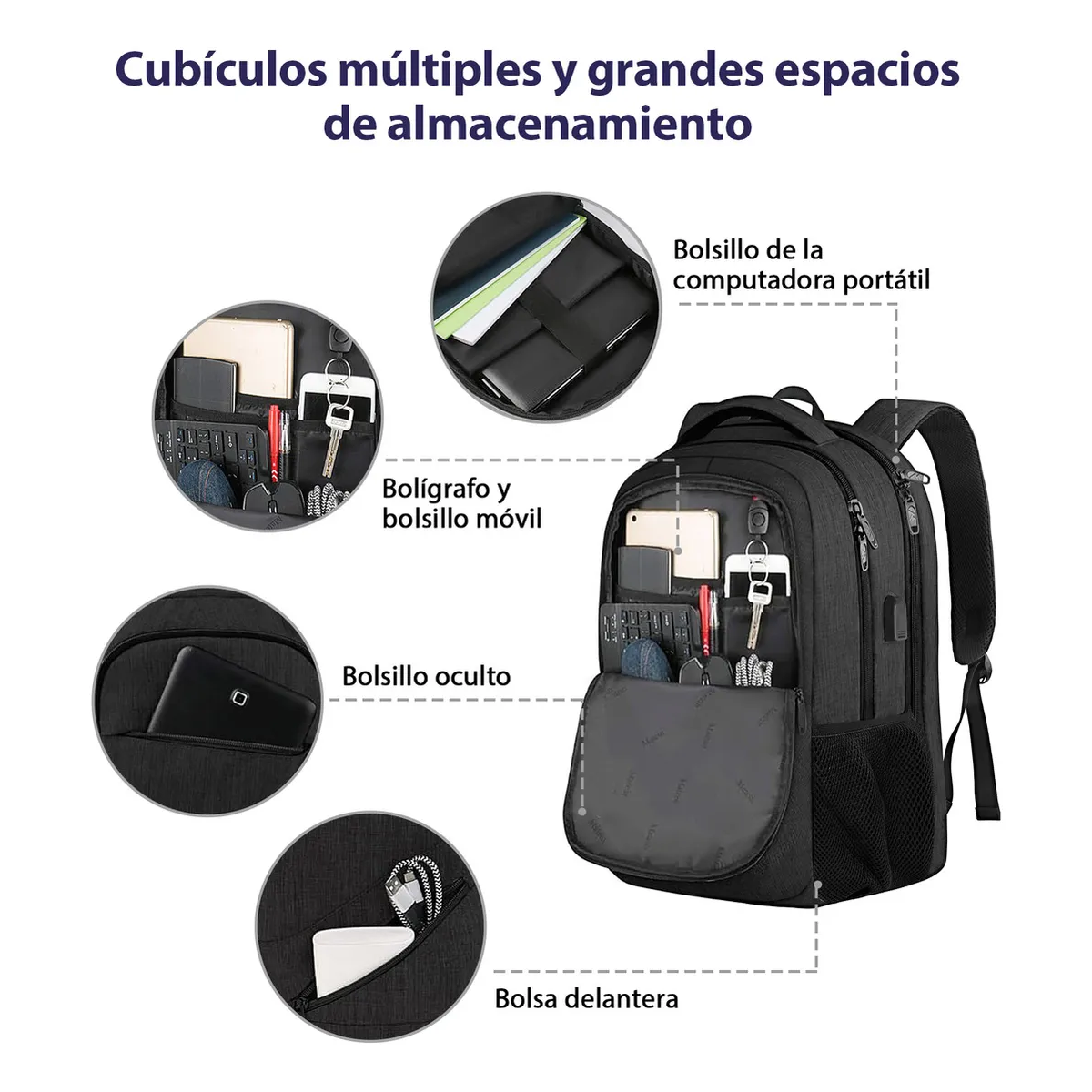 Foto 5 pulgar | Mochila Para Laptop 17 Pulgadas Lab.g Negra