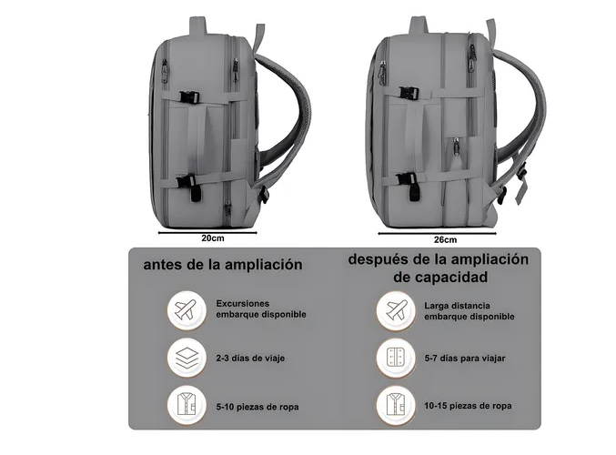 Foto 4 pulgar | Mochila Xtellar Para Laptop Mochilas Escolares Mochila De Viaje Mochila Impermeable Para Portátil Carga Por Usb Exte