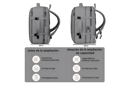 Foto 3 | Mochila Xtellar Para Laptop Mochilas Escolares Mochila De Viaje Mochila Impermeable Para Portátil Carga Por Usb Exte