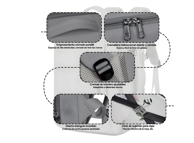 Foto 4 | Mochila Xtellar Para Laptop Mochilas Escolares Mochila De Viaje Mochila Impermeable Para Portátil Carga Por Usb Exte