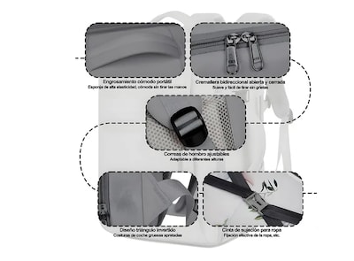 Foto 4 | Mochila Xtellar Para Laptop Mochilas Escolares Mochila De Viaje Mochila Impermeable Para Portátil Carga Por Usb Exte