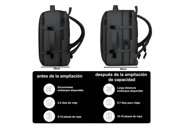 Foto 4 pulgar | Mochila Xtellar Para Laptop Mochilas Escolares Mochila De Viaje Mochila Impermeable Para Portátil Carga Por Usb Exte