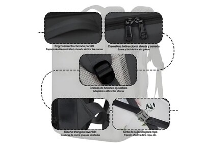 Foto 4 | Mochila Xtellar Para Laptop Mochilas Escolares Mochila De Viaje Mochila Impermeable Para Portátil Carga Por Usb Exte