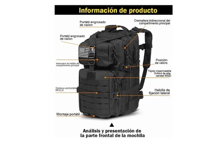 Foto 4 | Mochila Xtellar Táctica Impermeable 45l Gran Capacidad 900d Oxford