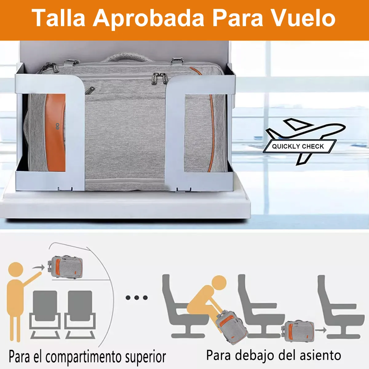 Foto 3 pulgar | Mochila De Viaje Expandible Antirrobo De 40 L Eo Safe Imports Esi-19854 Gris