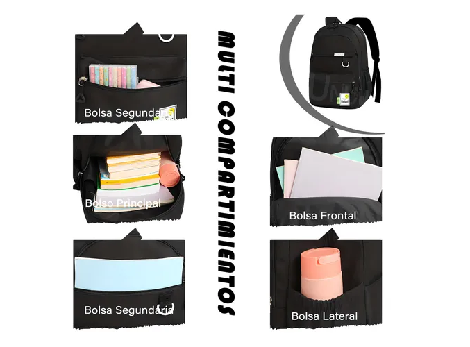 Foto 4 | Mochila Escolar Xtellar Sc-s707 De 30l, Diseño Moderno, Color Negro
