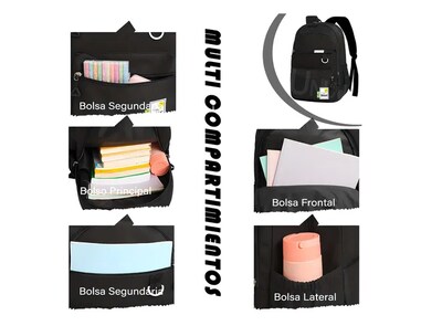 Foto 4 | Mochila Escolar Xtellar Sc-s707 De 30l, Diseño Moderno, Color Negro