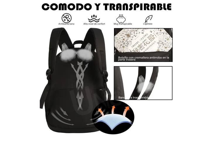 Foto 5 | Mochila Escolar Xtellar Sc-s707 De 30l, Diseño Moderno, Color Negro