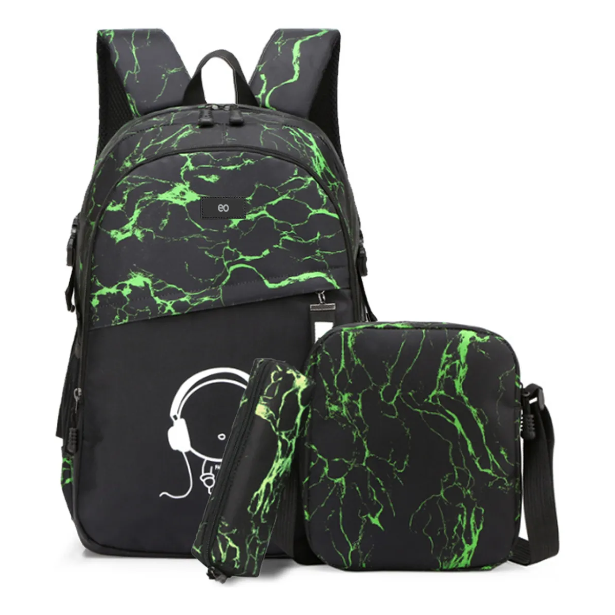 Foto 3 pulgar | Set 3 Mochila Luminosa Antirrobo Laptop Eo Safe Imports Esi-19860 Negro