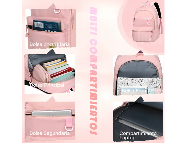 Foto 4 pulgar | Mochila Escolar Xtellar Sc-s707 De 30l, Diseño Moderno, Color Rosa.