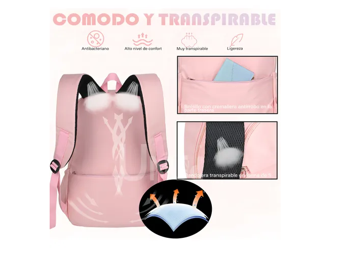 Foto 5 | Mochila Escolar Xtellar Sc-s707 De 30l, Diseño Moderno, Color Rosa.