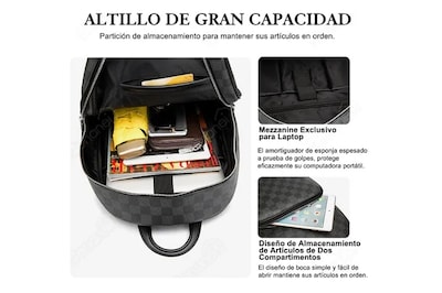 Foto 5 | Xtellar Mochila De Viaje Elegante De Cuadros Unisex Para Hombres Y Mujeres