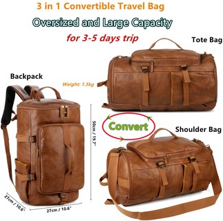 Foto 2 | Bolsa De Viaje Baosha Hb-26 Weekender De Piel Vegana - Venta Internacional.