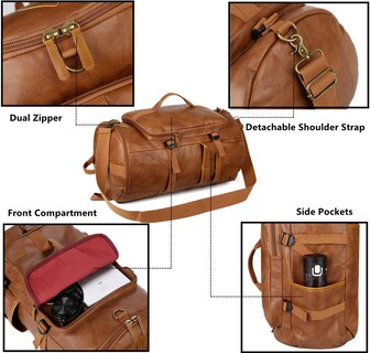 Foto 5 | Bolsa De Viaje Baosha Hb-26 Weekender De Piel Vegana - Venta Internacional.