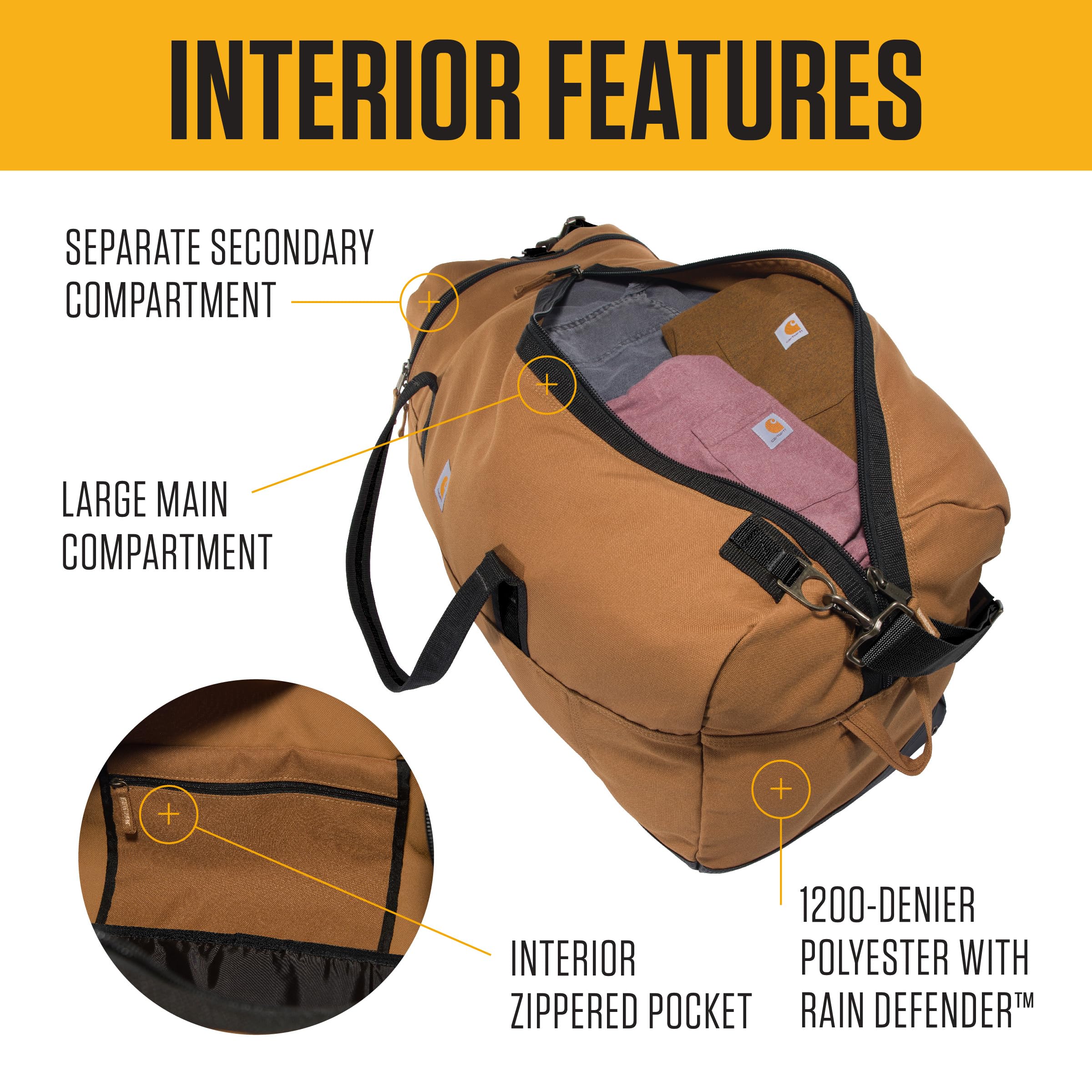 Foto 3 | Bolsa De Viaje Carhartt Classic 120 L Heavy-duty Marrón - Venta Internacional.