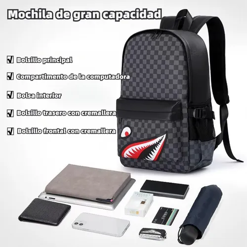 Foto 3 pulgar | Tiburón Xtellar Mochila Impermeable De Cuero Suave Para Hombre