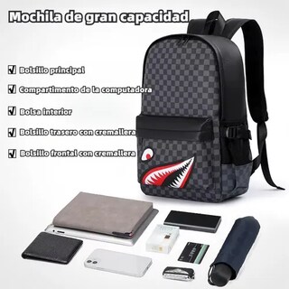 Foto 2 | Tiburón Xtellar Mochila Impermeable De Cuero Suave Para Hombre