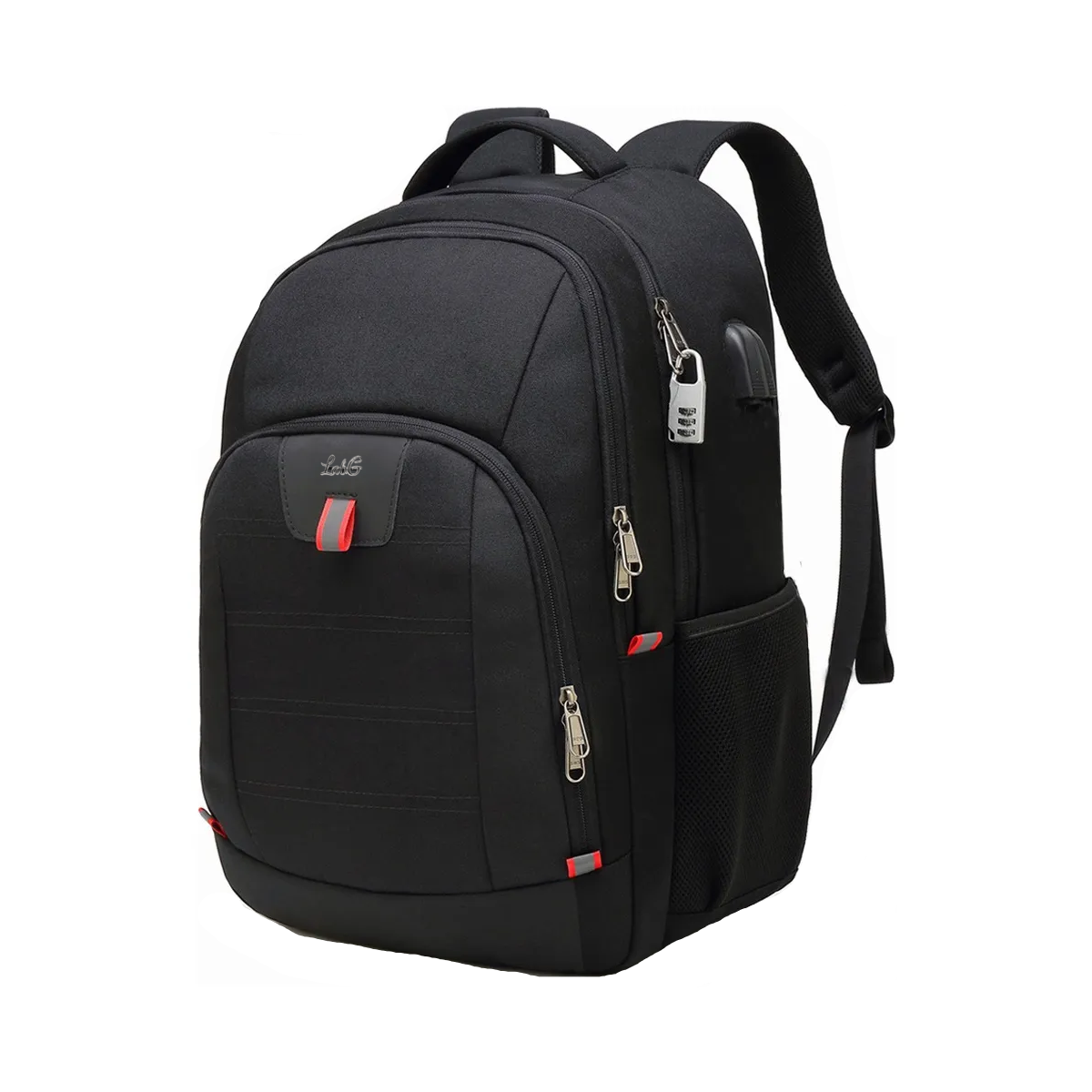 Foto 1 | Mochila De Negocios Para Computadora 17.3 Con Cargador Usb Lab.g Negro