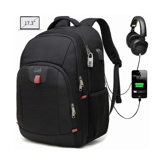 Foto 2 | Mochila De Negocios Para Computadora 17.3 Con Cargador Usb Lab.g Negro