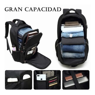 Foto 3 | Mochila De Negocios Para Computadora 17.3 Con Cargador Usb Lab.g Negro