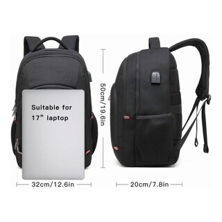 Foto 4 | Mochila De Negocios Para Computadora 17.3 Con Cargador Usb Lab.g Negro