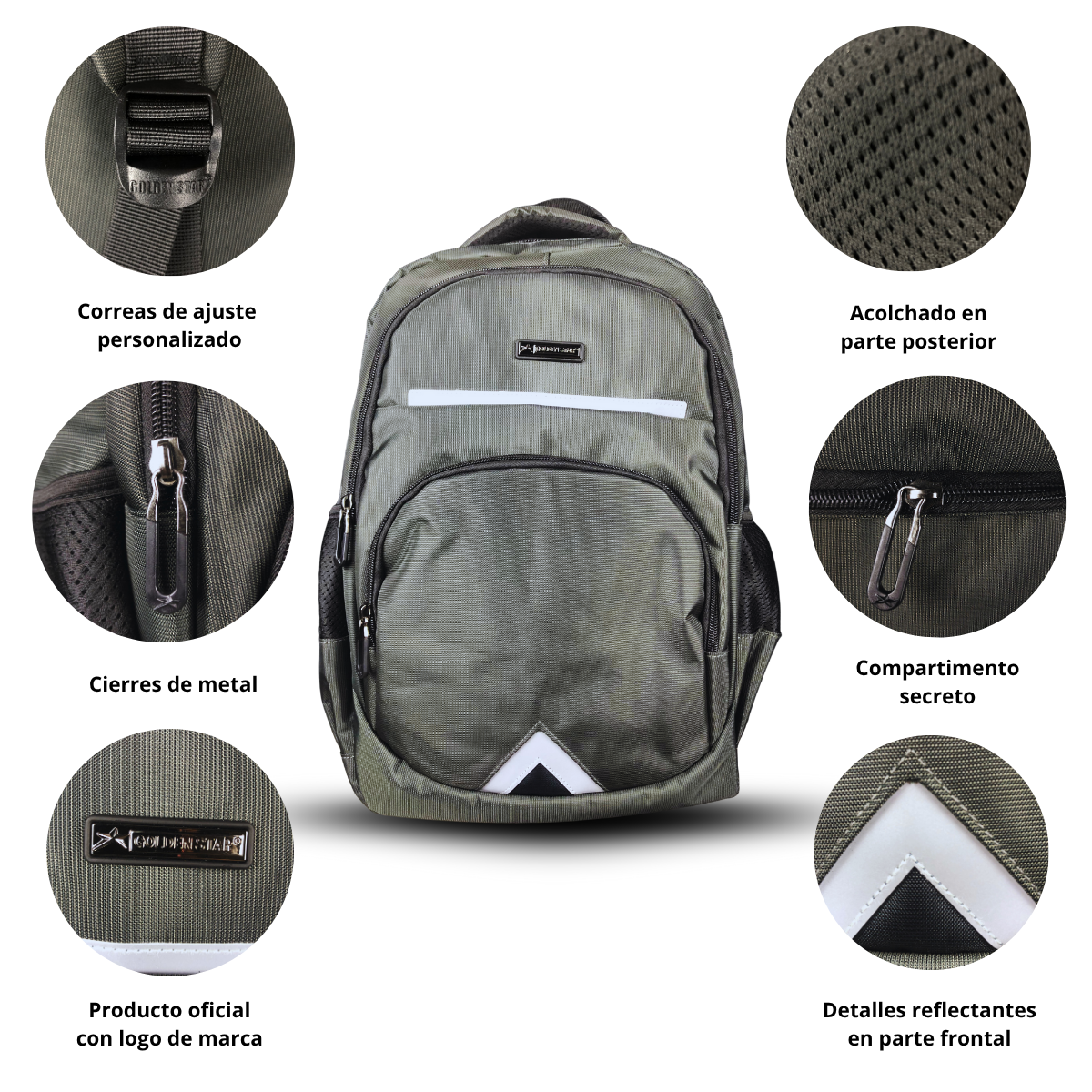 Foto 2 | Mochila Golden Star Juvenil Casual Urbana Df-9029 Gris