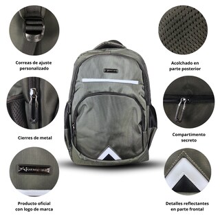 Foto 2 | Mochila Golden Star Juvenil Casual Urbana Df-9029 Gris