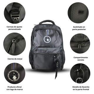 Foto 2 | Mochila Golden Star Astronauta Escolar Gf-1581 Negro