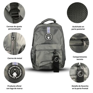 Foto 2 | Mochila Golden Star Astronauta Escolar Gf-1581 Gris
