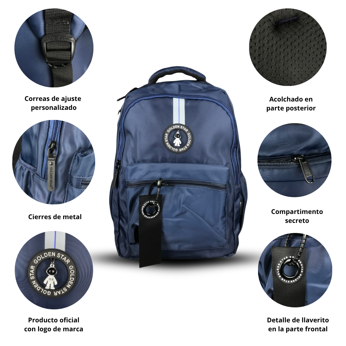 Foto 3 pulgar | Mochila Golden Star Astronauta Escolar Gf-1581 Azul