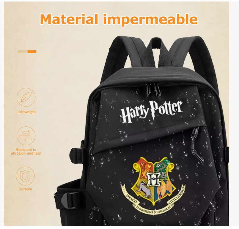 Foto 3 pulgar | Mochilas Escolares Mochila Impermeable Mochila Hogwarts School Mochila De Harry Potter Llavero De Harry Potter