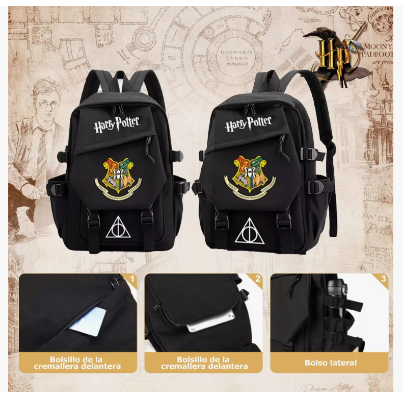 Foto 5 pulgar | Mochilas Escolares Mochila Impermeable Mochila Hogwarts School Mochila De Harry Potter Llavero De Harry Potter