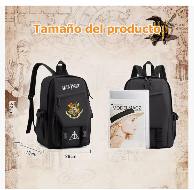 Foto 6 pulgar | Mochilas Escolares Mochila Impermeable Mochila Hogwarts School Mochila De Harry Potter Llavero De Harry Potter