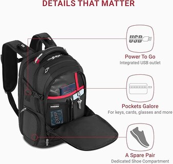 Foto 3 | Mochila Portátil Swissgear Usb Scansmart Resistente Abrasión Y Fácil De Transportar