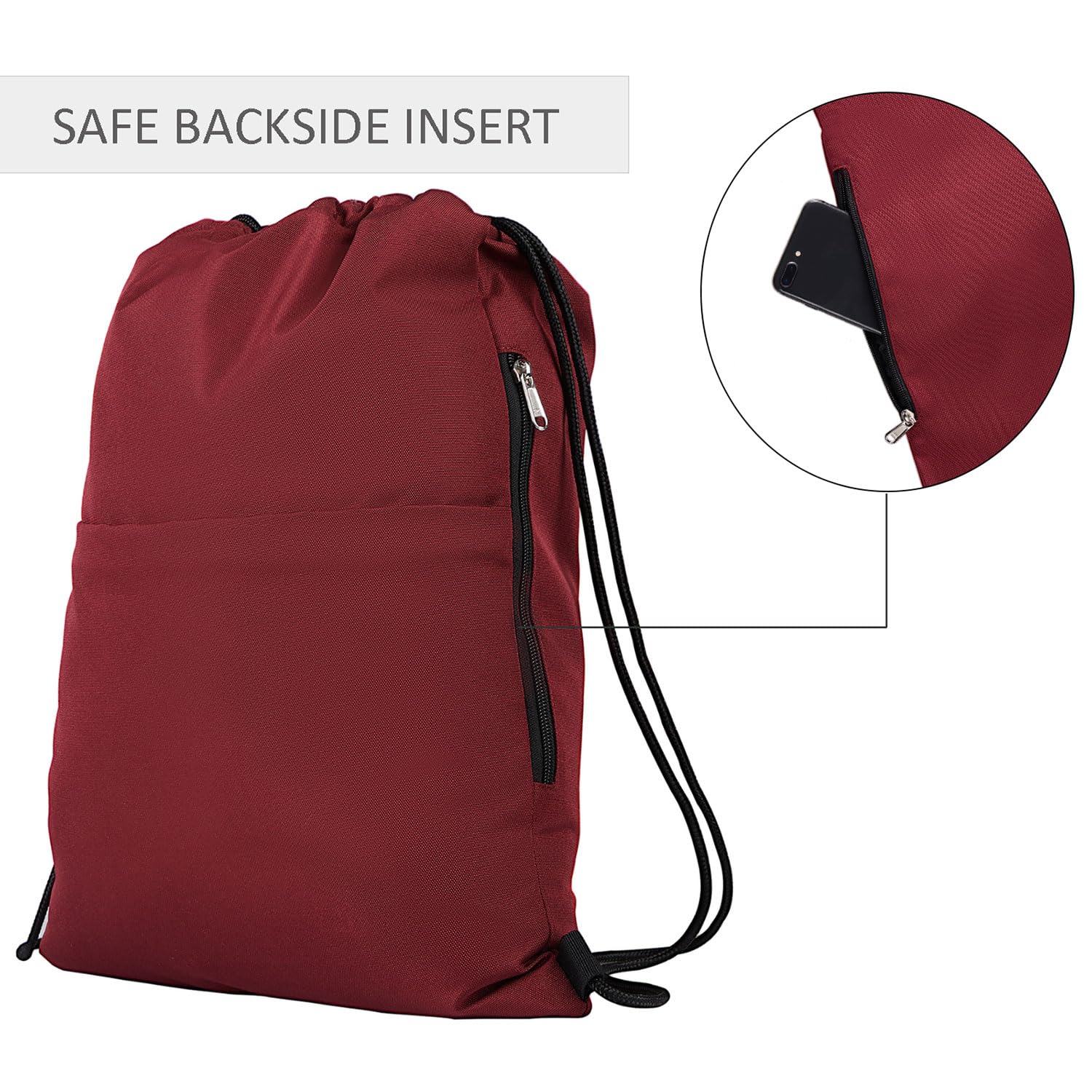 Foto 4 pulgar | Mochila Con Cordón Vorspack  Resistente Al Agua  18 Litros  Color Granate - Venta Internacional.