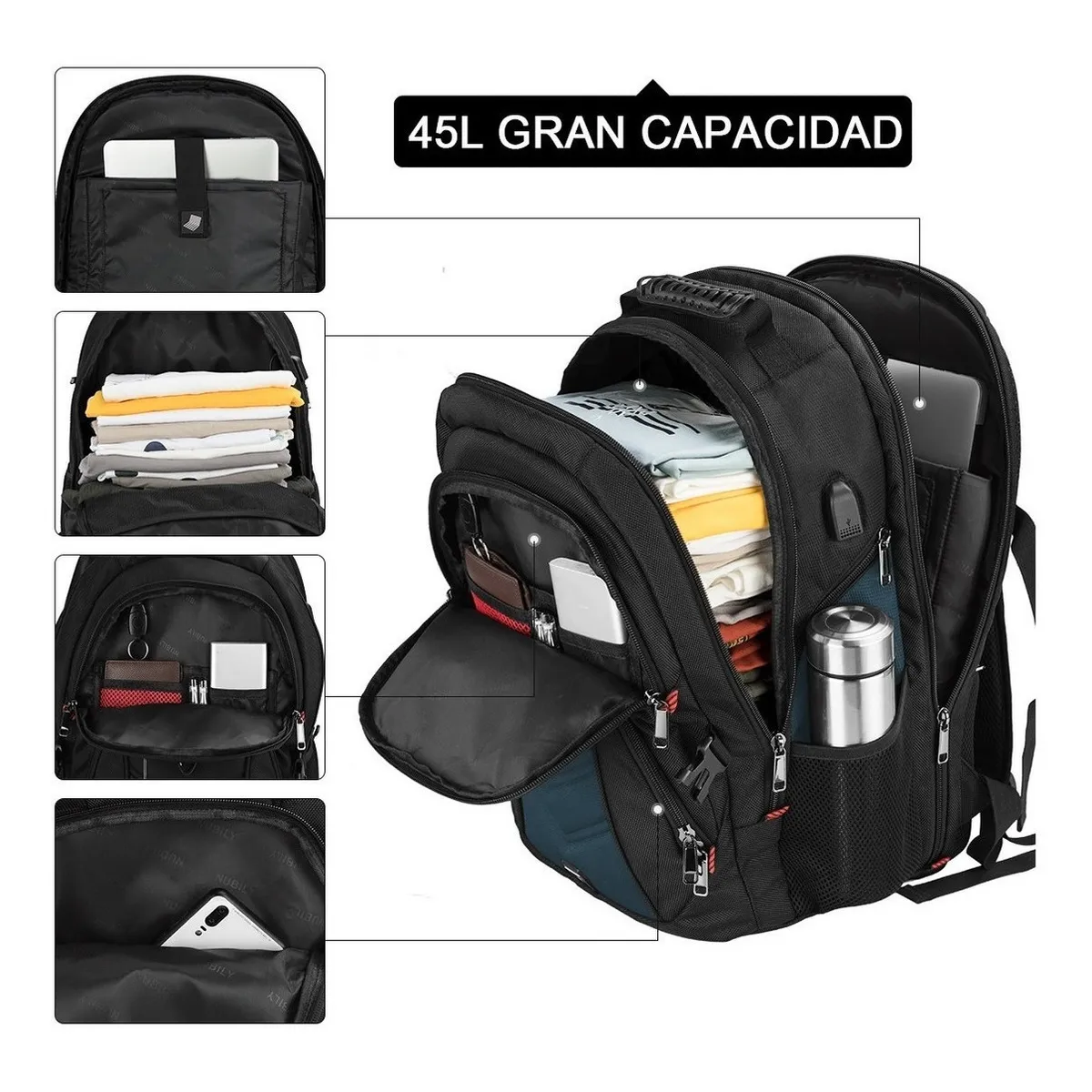 Foto 5 pulgar | Mochila Urbana De Gran Capacidad Lab.g Azul